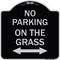 Signmission No Parking on Grass W/ Bidirectional Arrow Heavy-Gauge Aluminum Sign, 18" x 18", BS-1818-23689 A-DES-BS-1818-23689 - alternate 1